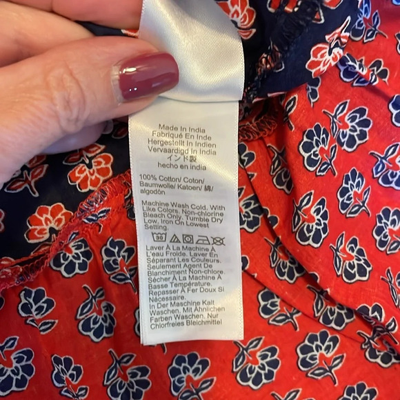 Women’s J Crew Sundress Size Medium Red & Navy Blue Like New! - Picture 5 of 8